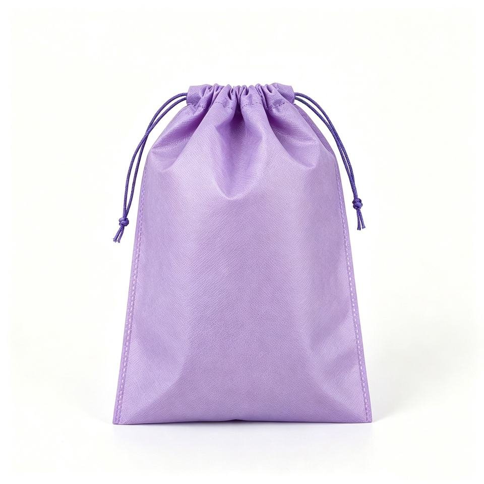 Non-woven cinch bag with double drawstring design for shoes