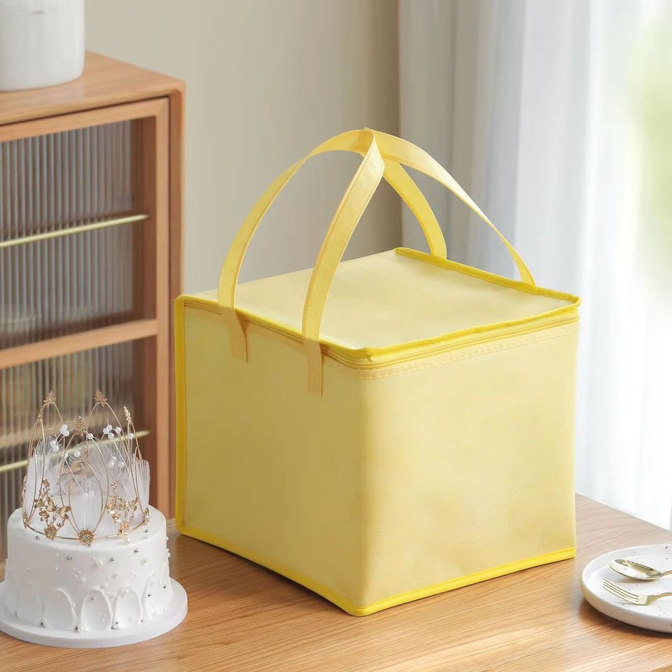 Aluminium-Foil Lined Zippered Non-Woven Insulated Cooler Bag OEM - front view