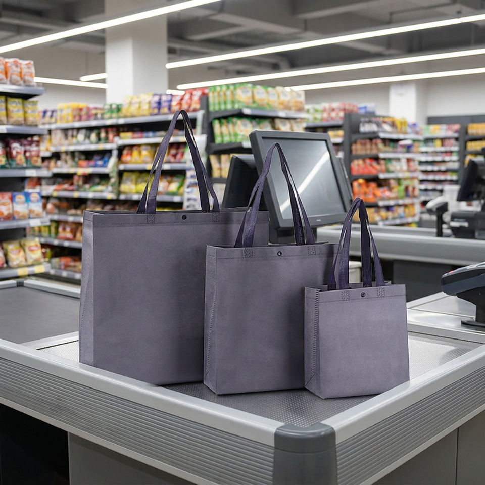 Non-Woven Box-Style Tote Bag – Custom-Print Reusable OEM - front view